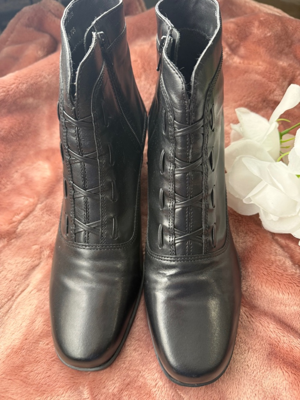 Classic Elements Black Lace-Up Ankle Booties